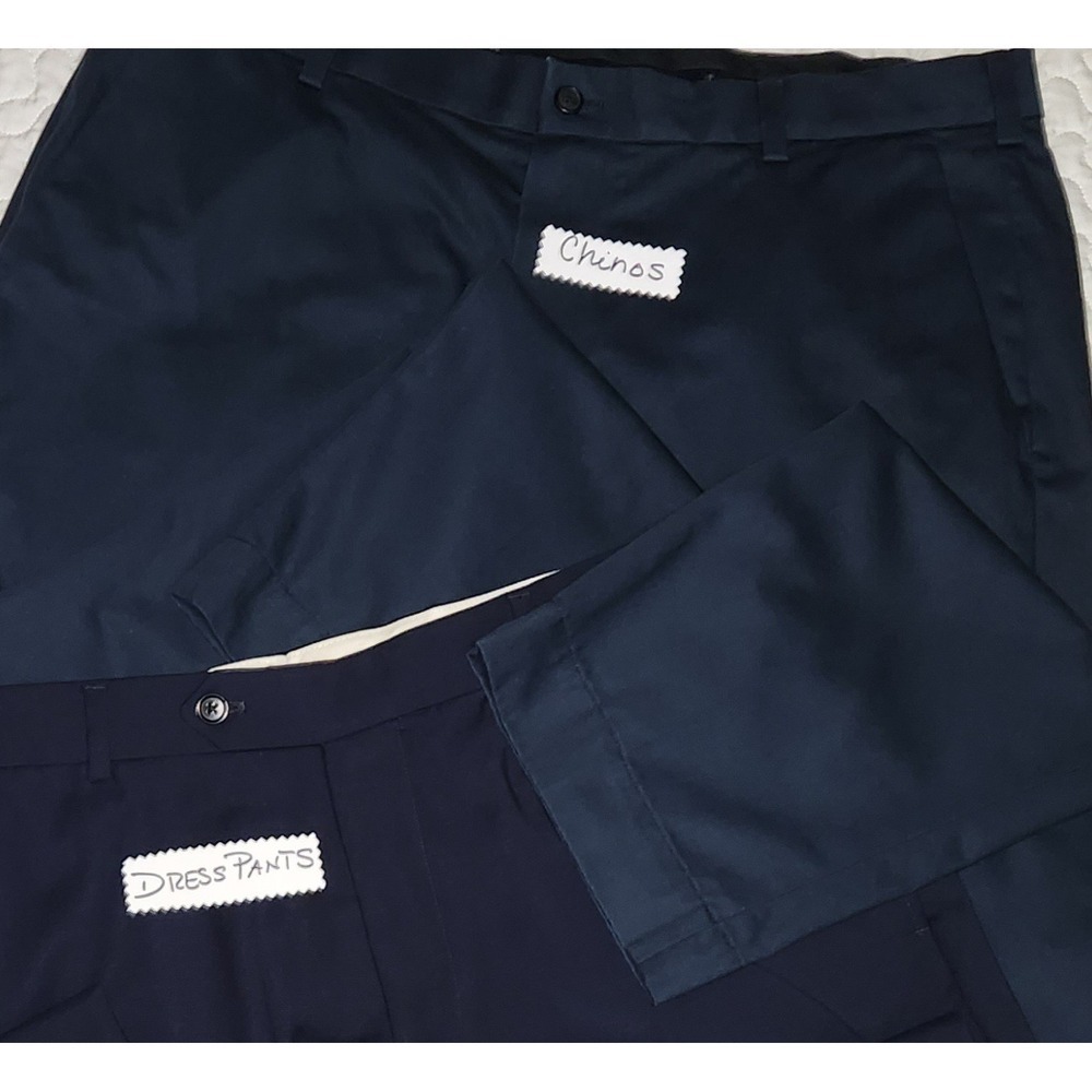 2) 38x30 [29.5] Brooks Brothers Flat Pants Navy Chino Clark/Dress Regent Trouser